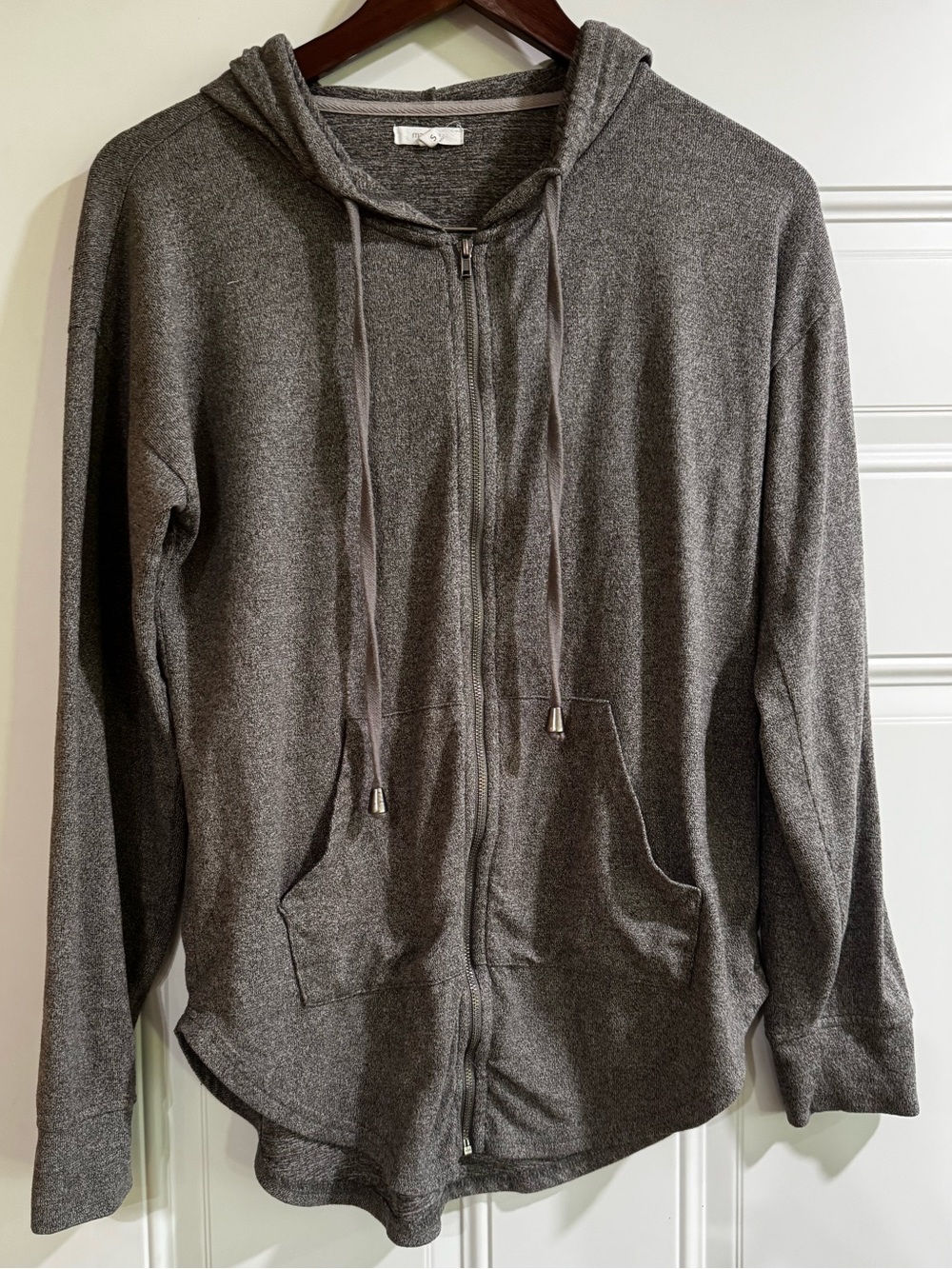 Maurices Gray Marled Zip Up Hoodie Lightweight Size Small